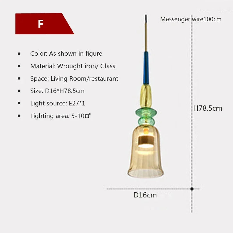 DecorBites™ Candy Glass Chandelier Pendant Light for Dining and Living Room