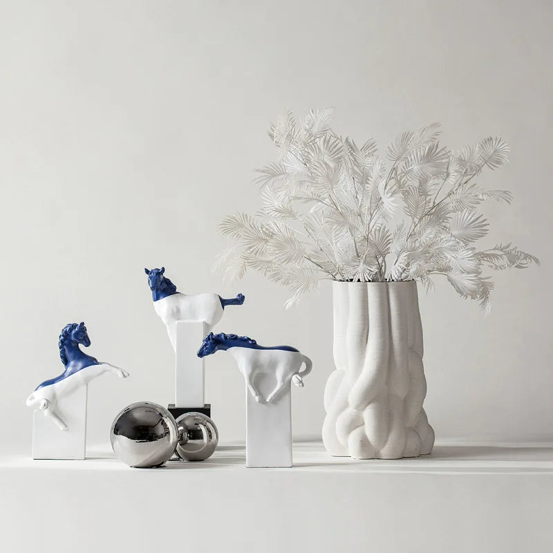 DecorBites™ Horse Statue Resin Abstract Ornament Half-length Animal Sculpture Home Decor Figurine