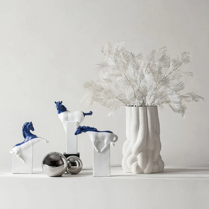 DecorBites™ Horse Statue Resin Abstract Ornament Half-length Animal Sculpture Home Decor Figurine