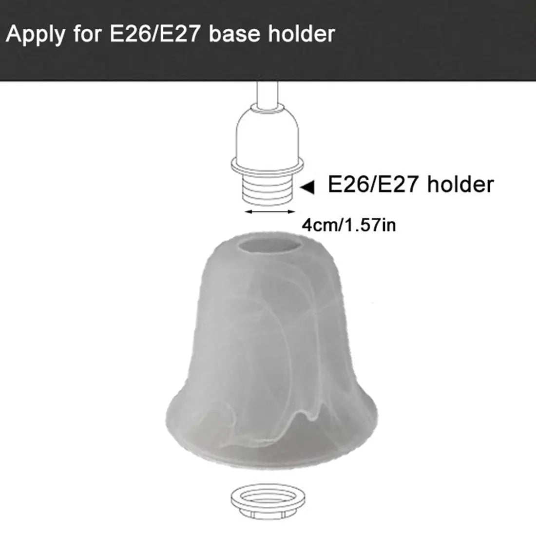 DecorBites™ Alabaster Glass Shade Bell Light Fixture Replacement Cover for Fan Chandelier Sconce