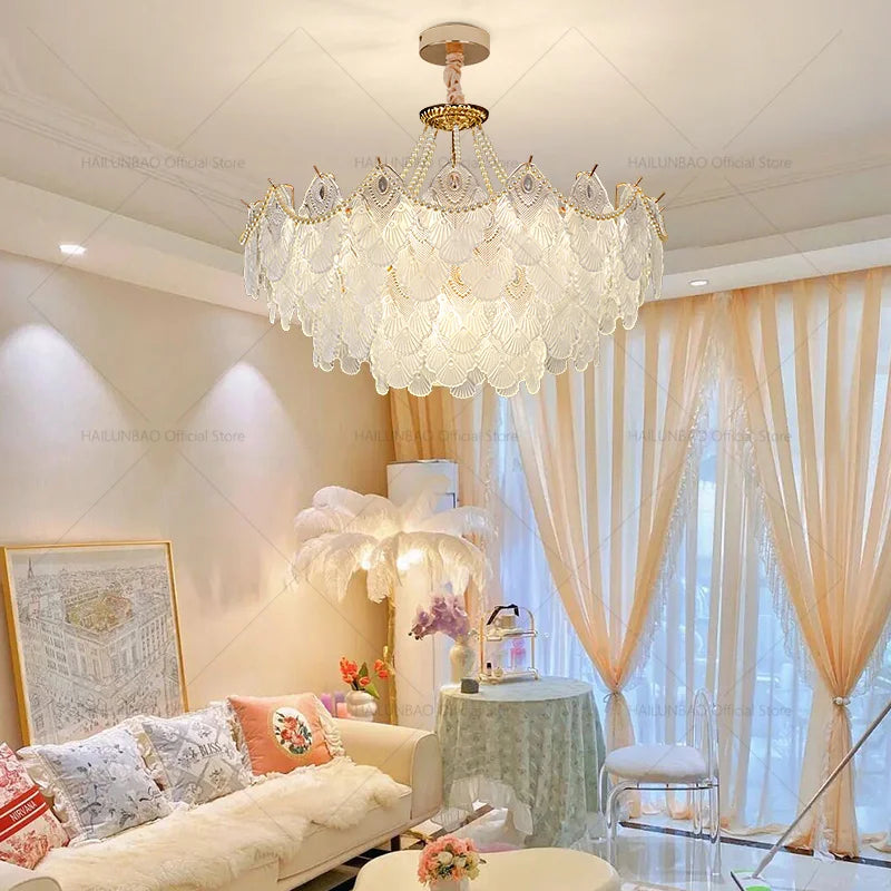 DecorBites™ Crystal Chandelier: Luxury Living Room Lighting for Elegant Home Decor