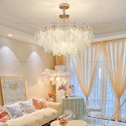 DecorBites™ Crystal Chandelier: Luxury Living Room Lighting for Elegant Home Decor