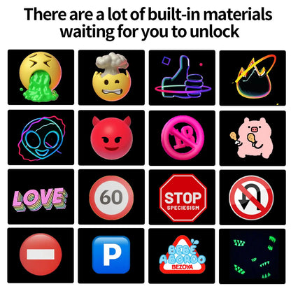 Pantalla LED para vehículos DecorBites™ con animación de texto personalizada - Pantalla de 32x32 píxeles