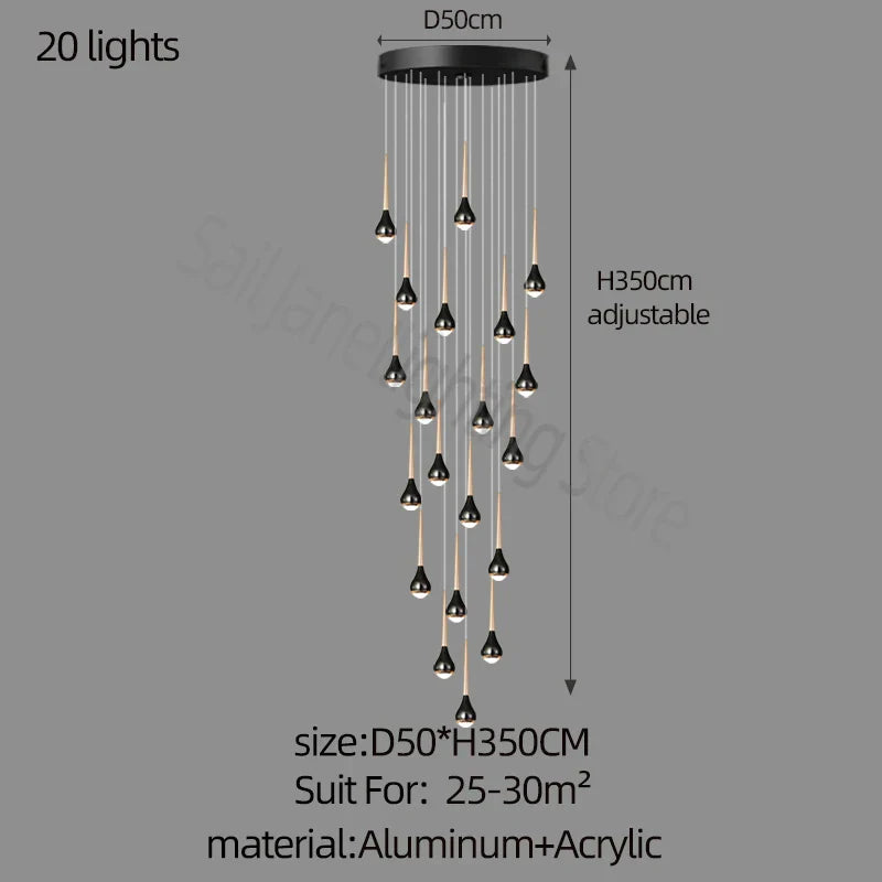 Lámpara de araña DecorBites™ Luxe Loft: Estilo nórdico moderno para sala de estar, hotel o apartamento