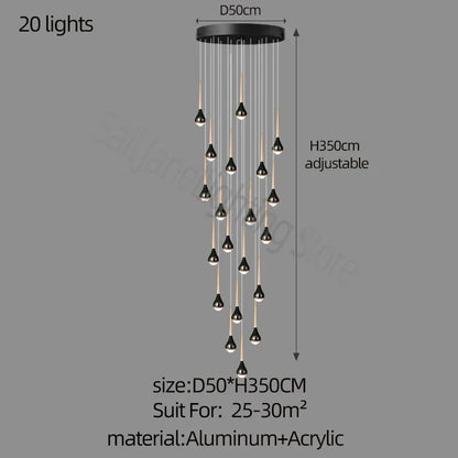Lámpara de araña DecorBites™ Luxe Loft: Estilo nórdico moderno para sala de estar, hotel o apartamento
