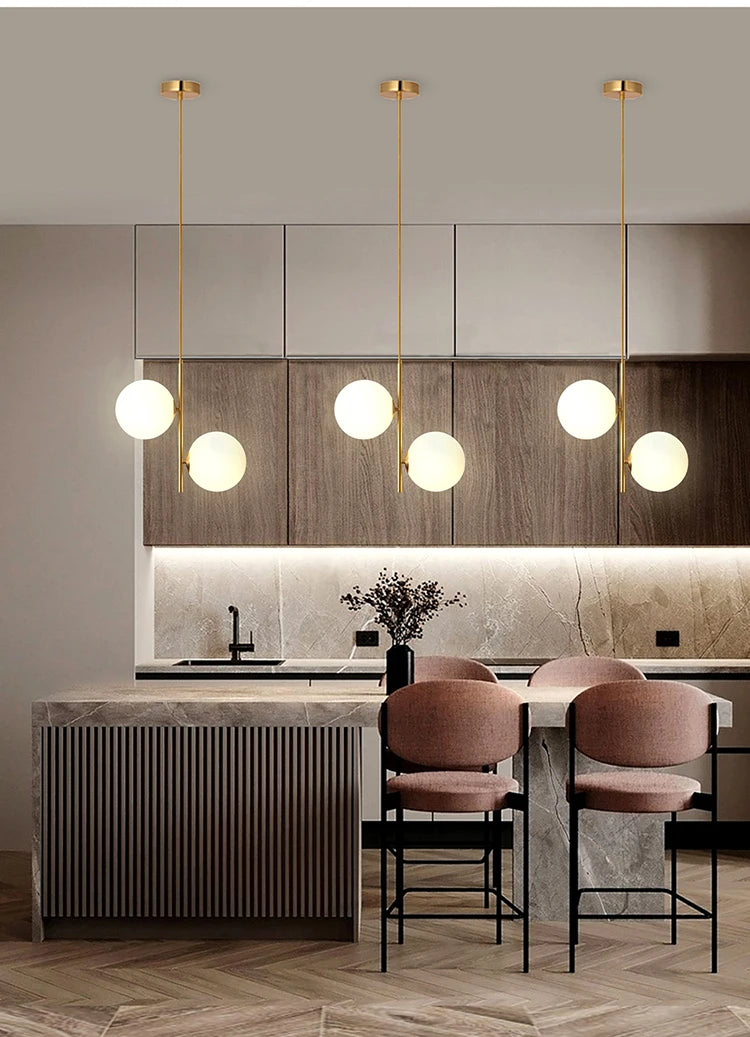 Copper Glass Pendant Light Multiple Voltages