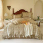 Decobites Plaid French Pastoral Cotton Bedding Set Full Queen King Size