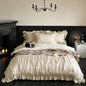 Decobites Chic Flowers Jacquard Cotton Bedding Set with Ruffles