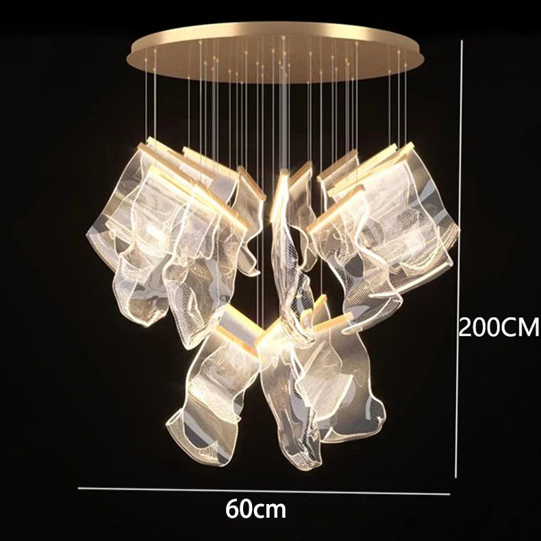 Lámpara de araña de cristal DecorBites™ para escalera, iluminación moderna para sala de estar, lámparas colgantes de interior.