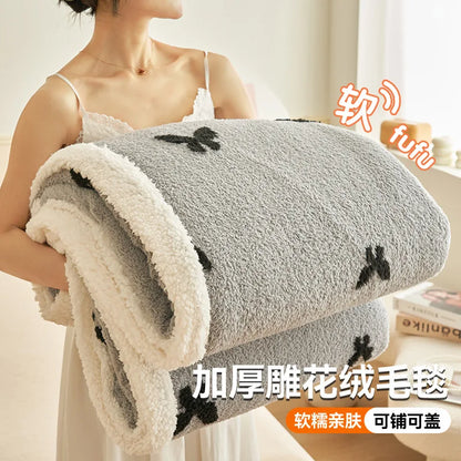 Decobites Winter Wool Blanket: Warm, Thick, Soft Bed Cover for Office, Sofa, or Home