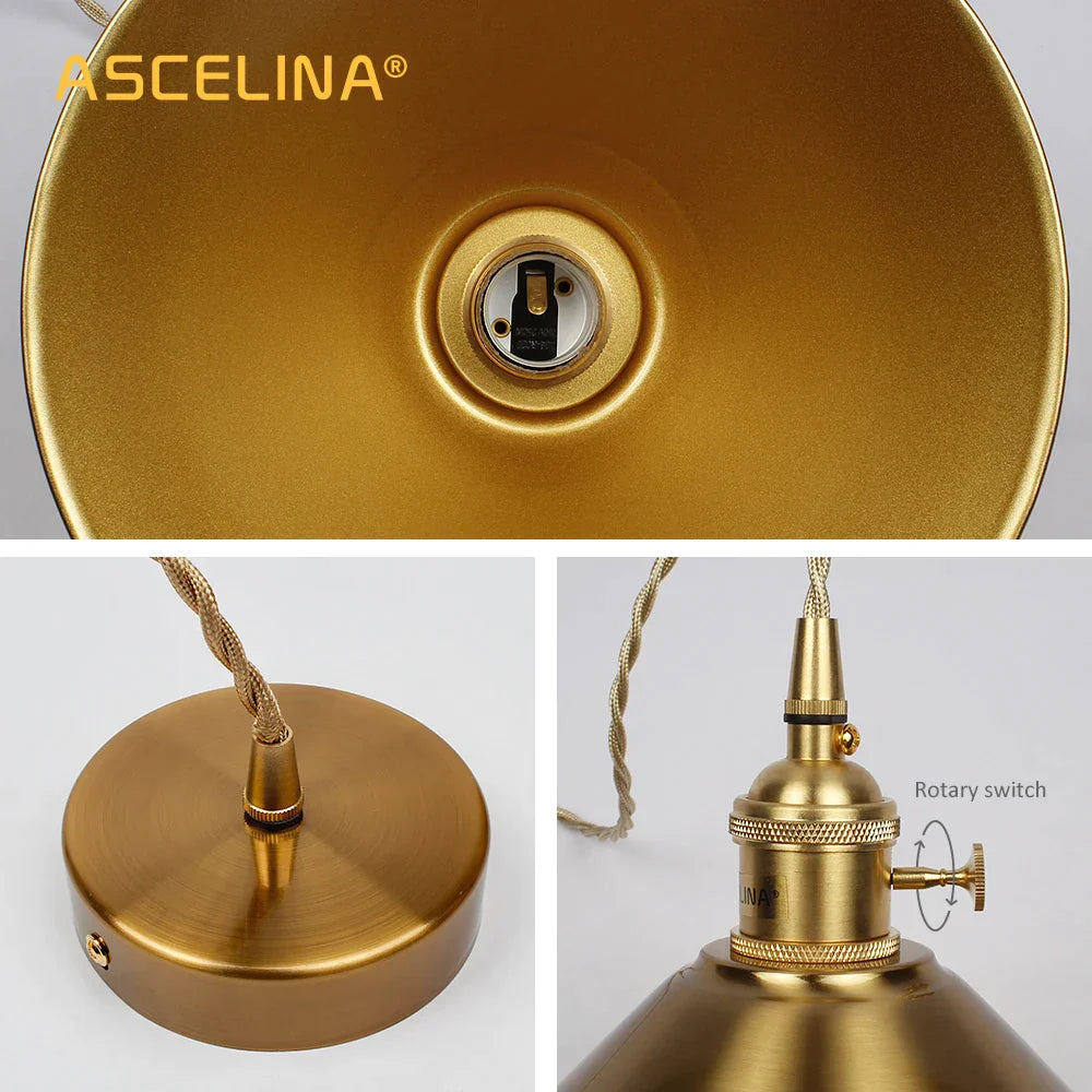 Decorbites™ Golden E27 Hängeleuchte: Vintage-Stil LED-Lampe für das Wohnzimmer