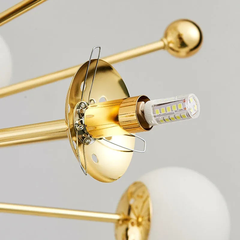 Decorbites™ Lámpara colgante de vidrio LED dorada para iluminación interior moderna