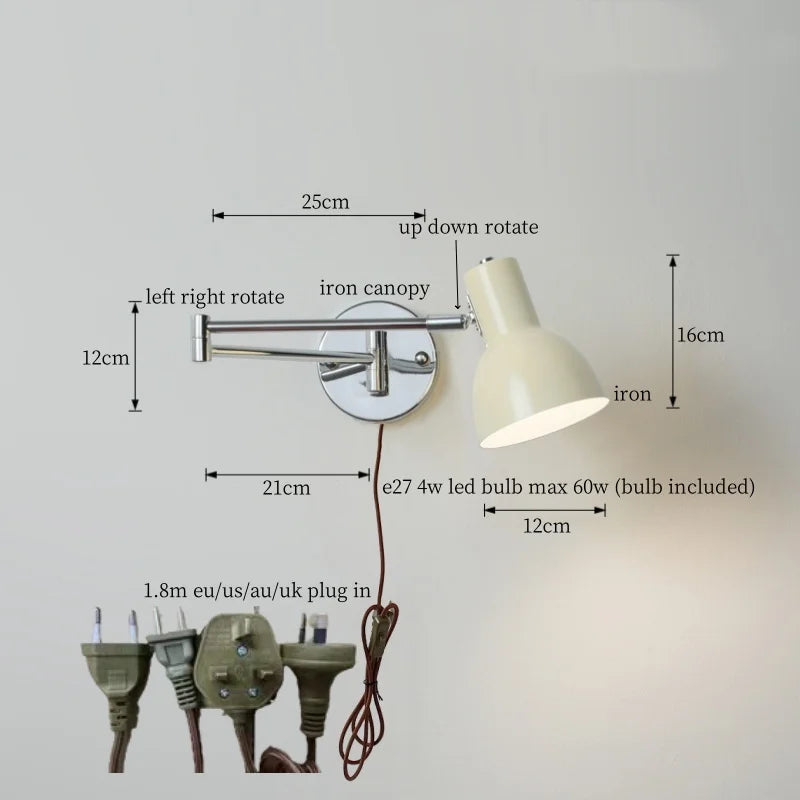 DecorBites™ Black Iron LED Wall Sconce for Home Decor - Modern Nordic Style