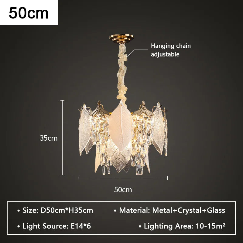 DecorBites™ Crystal Glass Chandelier Blade LED Pendant Light for Living Dining Bedroom Lighting