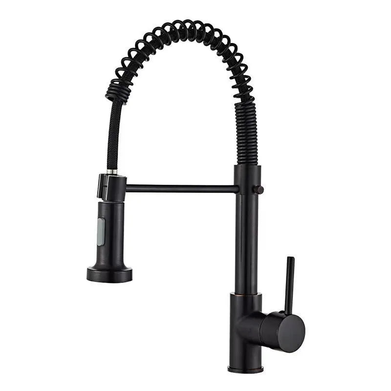 DecorBites™ Black & Gold Kitchen Faucet: Luxury Brass Pull Out Sink Mixer