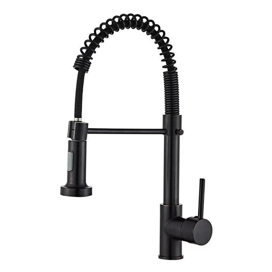 DecorBites™ Black & Gold Kitchen Faucet: Luxury Brass Pull Out Sink Mixer