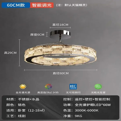 DecorBites™ Crystal Chandelier: Modern LED Ceiling Lighting for Bedroom, Living, Dining Room