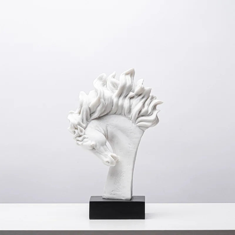 DecorBites™ Horse Head Statue Resin Figurine Home Decor Sculpture