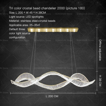 DecorBites™ Crystal Chandelier: Modern Light Luxury Dining Lamp for Designer Villa and Bar