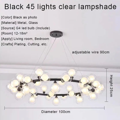 DecorBites™ Gold LED Chandelier, Modern Pendant Light for Living Room, Kitchen, Bedroom, Dining Room