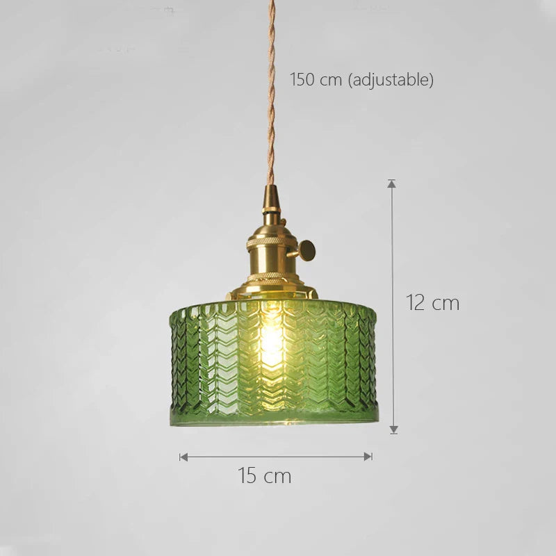 Decorbites™ Glas-Schirm-Kronleuchter-Deckenlampe für Schlafzimmer Esszimmer Grün Vintage LED