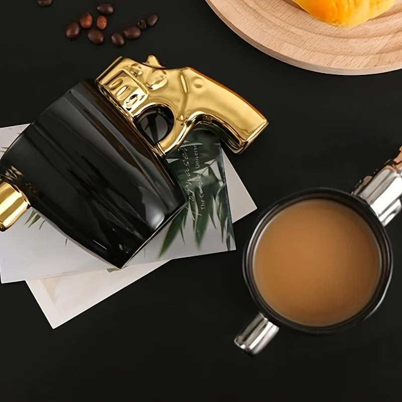 1pc 350ml Premium Ceramic Coffee Mug Revolver Handle Breakfast Milk Water Cup Creative Coffee Cup Birthday Drinkware Gifts