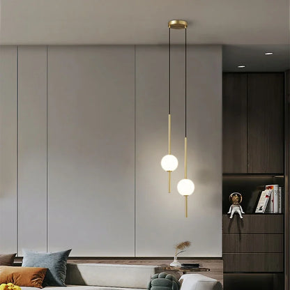 DecorBites™ Gold Pendant Light, Modern 1-Light Ceiling Fixture for Bedroom and Living Room