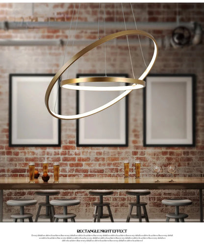 DecorBites™ Circle Rings LED Pendant Lamp, Modern Fashion Light for Living Room & Dining Room