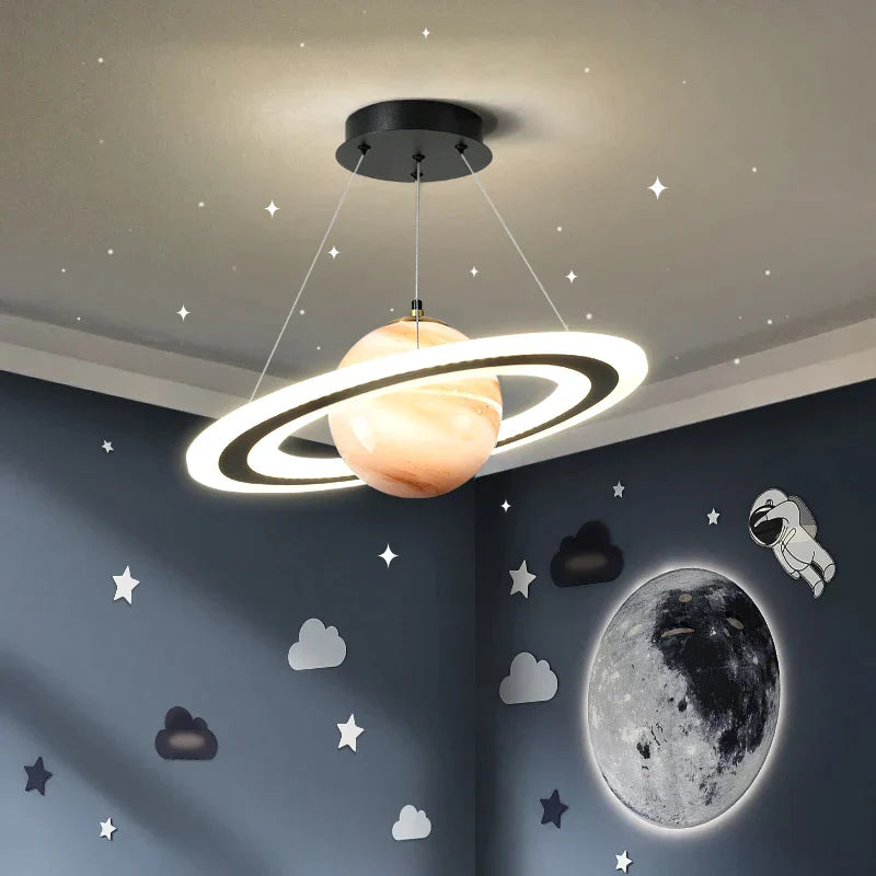 DecorBites™ LED Acrylic Planet Pendant Light: Children Room Star Chandeliers for Living Room Bedroom