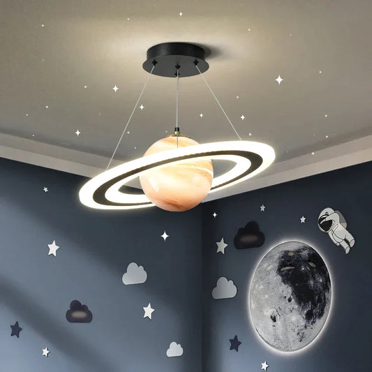 DecorBites™ LED Acrylic Planet Pendant Light: Children Room Star Chandeliers for Living Room Bedroom
