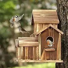 DecorBites™ Handmade 6-Hole Hanging Bird House