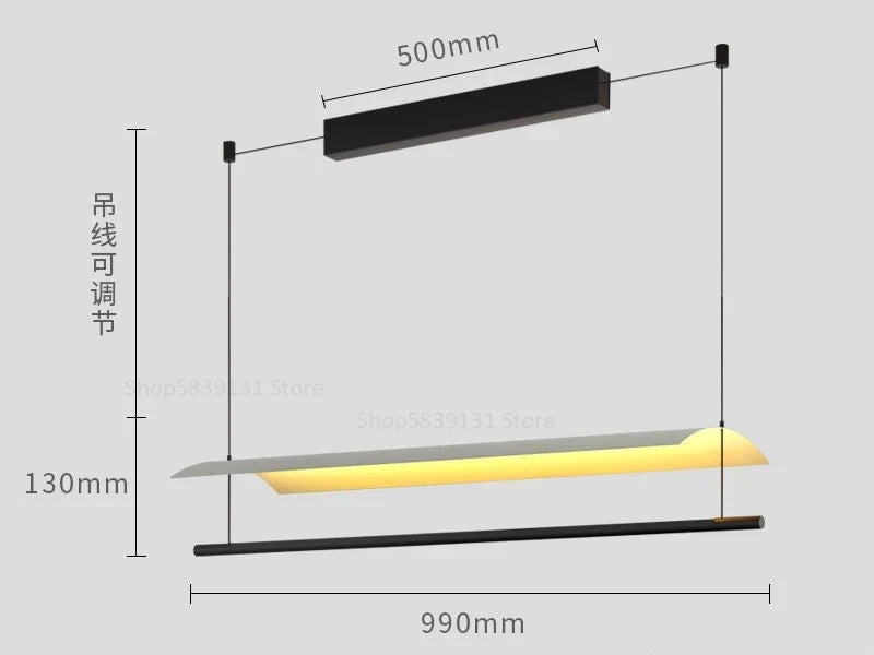 DecorBites™ LED Iron Art Chandelier: Nordic Minimalist Design with Long Lights for Office