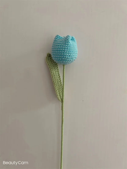 DecorBites™ Handmade Knitted Crochet Tulips for Home Decor - Set of 1