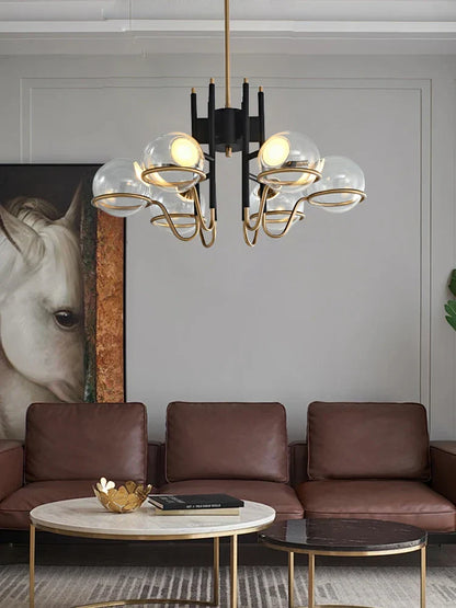 Lámpara de techo tipo araña de cristal gris DecorBites™: Iluminación decorativa moderna y lujosa para habitaciones