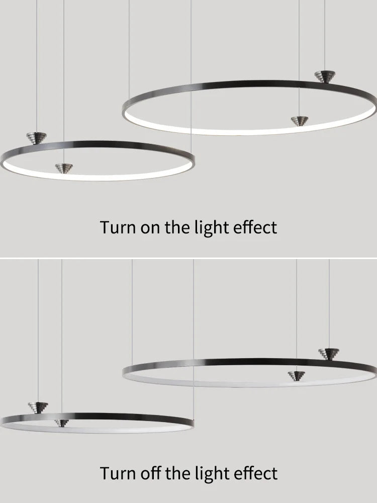 Lámpara colgante anular de estilo italiano DecorBites™ para sala de estar, comedor o dormitorio.