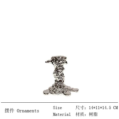 DecorBites™ Golden Candlestick Holder Resin Plated Melt Shape for Wedding & Home Decor