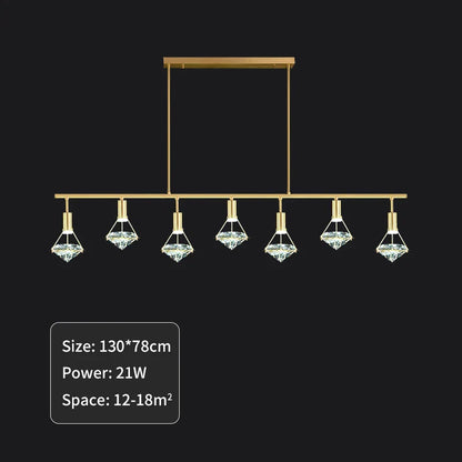 DecorBites™ Diamond Crystal Pendant Light for Living Dining Room Décor