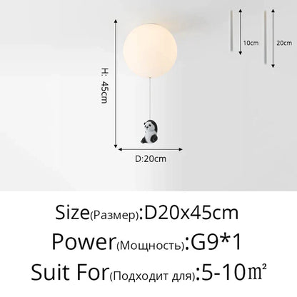 DecorBites™ Kids Cartoon Panda Polar Bear Ceiling Light Chandelier for Boys and Girls' Bedroom