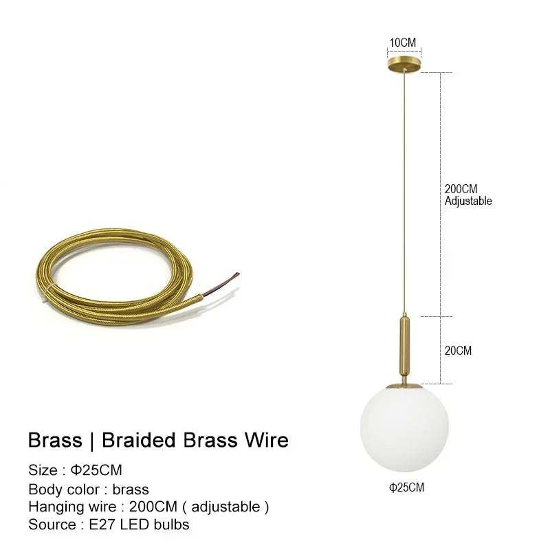 Lámpara colgante LED con bola de cristal DecorBites™ para dormitorio, comedor e isla de cocina