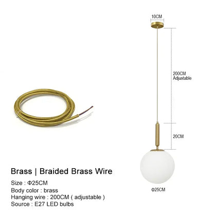 Lámpara colgante LED con bola de cristal DecorBites™ para dormitorio, comedor e isla de cocina