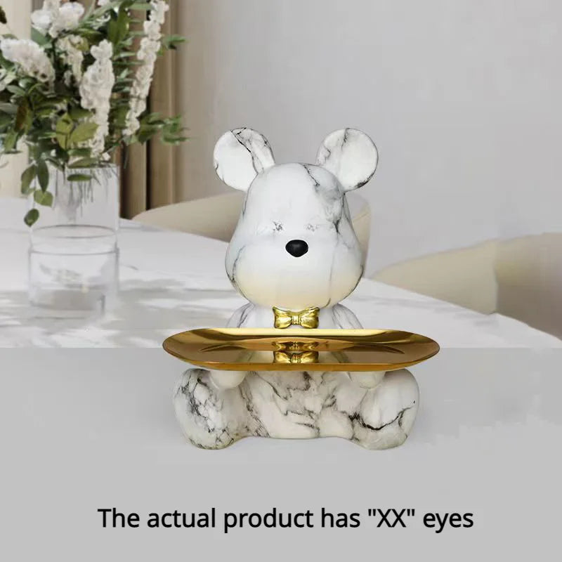 DecorBites™ Graffiti Bear Figurine | Modern Home Decor Statue | Keys Storage Shelf Sculpture