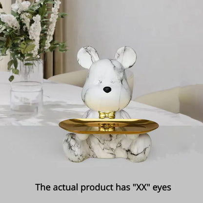 DecorBites™ Graffiti Bear Figurine | Modern Home Decor Statue | Keys Storage Shelf Sculpture