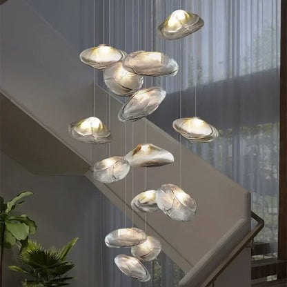 DecorBites™ Glass LED Chandelier Lighting for Modern Stairs, Dining Room, and Home Bar