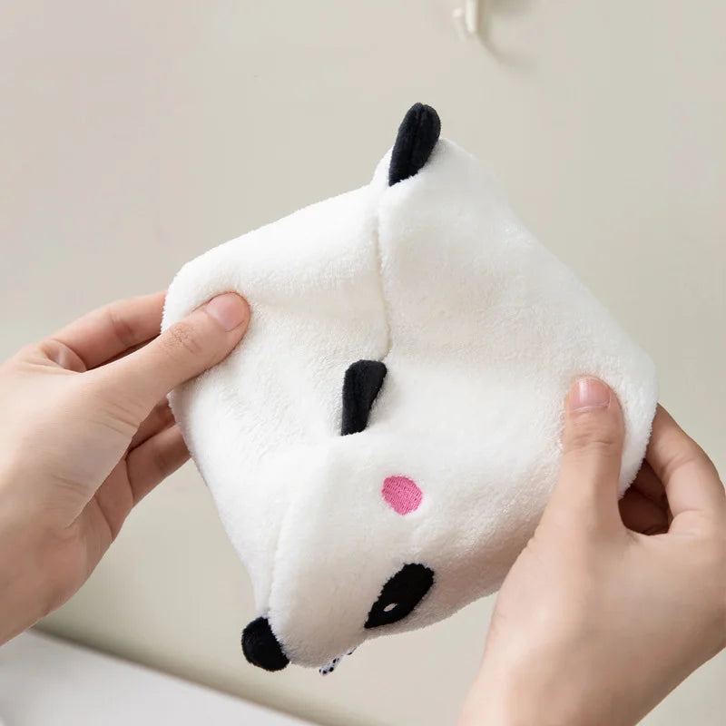 مجموعة مناشف يد حيوانات ديكوربايتس™ - مناشف تيري للأطفال برسومات باندا كوالا لطيفة مع حلقات تعليق