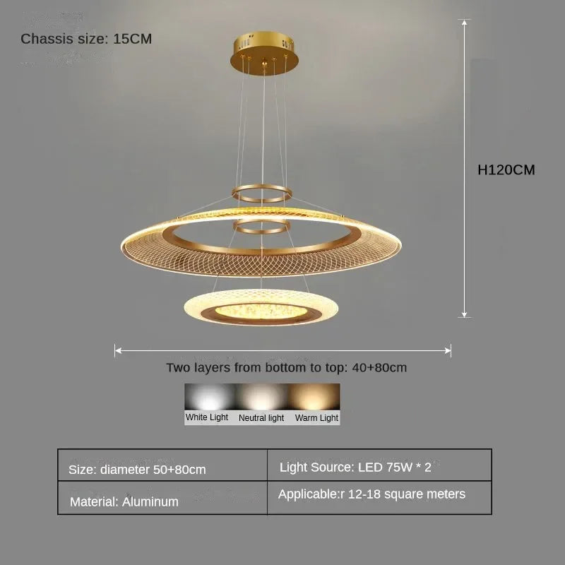DecorBites™ LED Luxury Ring Chandelier for Living Room Decoration