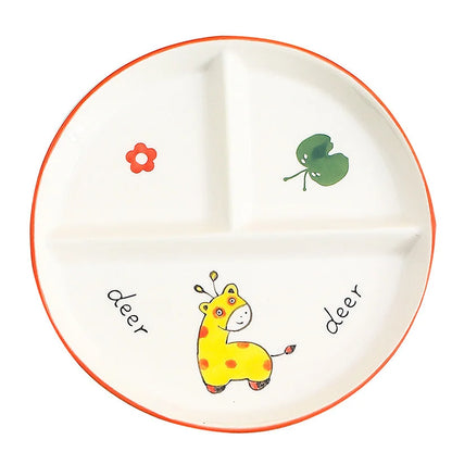 DecorBites™ Kids Cartoon Grid Plate - Fun & Functional Divider Dish for Breakfast & Snacks