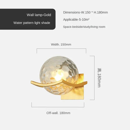 DecorBites™ Gold Glass Ball Wall Lamp for Modern Indoor Lighting Décor