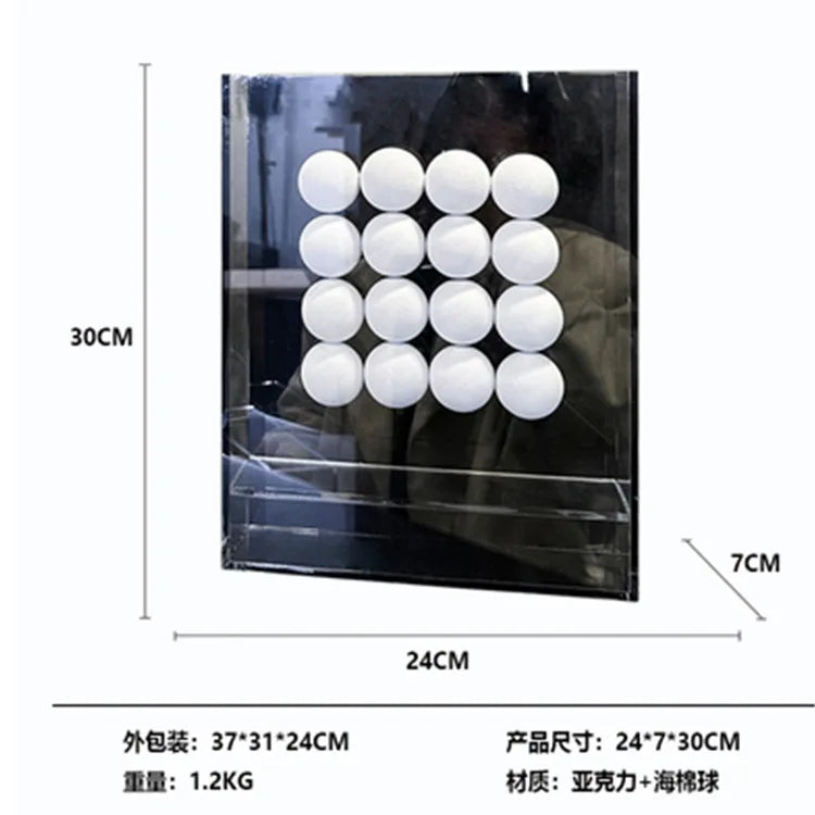 Adorno de bola geométrica abstracta acrílica DecorBites™ en marco decorativo para pintura