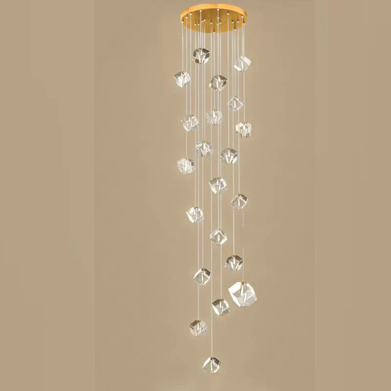 DecorBites™ Crystal LED Chandelier for Staircase: Luxury Indoor Stair Lighting Fixture