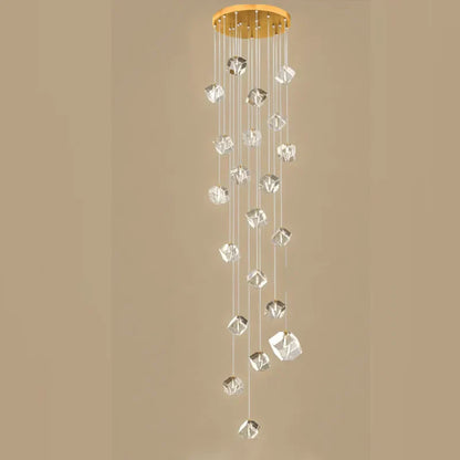 DecorBites™ Crystal LED Chandelier for Staircase: Luxury Indoor Stair Lighting Fixture